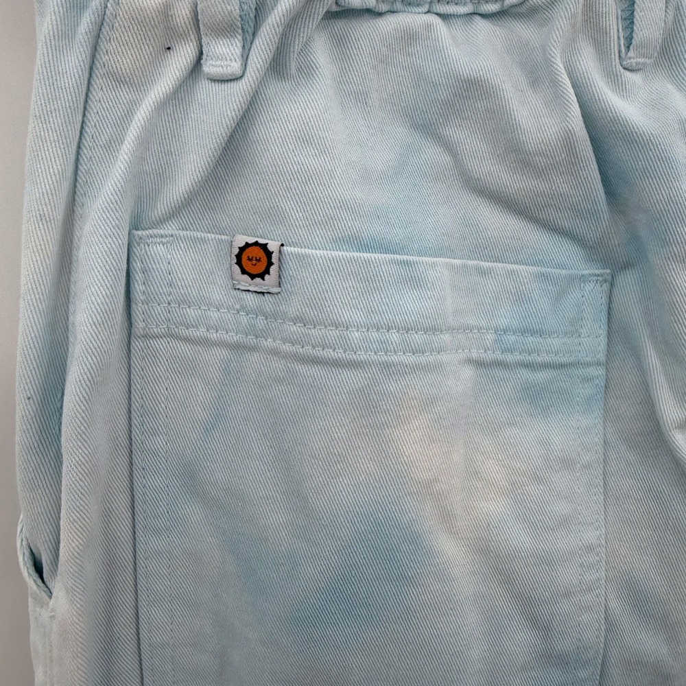 BIG BUD PRESS High‎ Rise Work Pants Airbrush Blue Tie Dye Pink Mushroom Print S - Picture 6 of 9